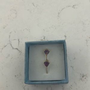 Gold and amethyst earrings.